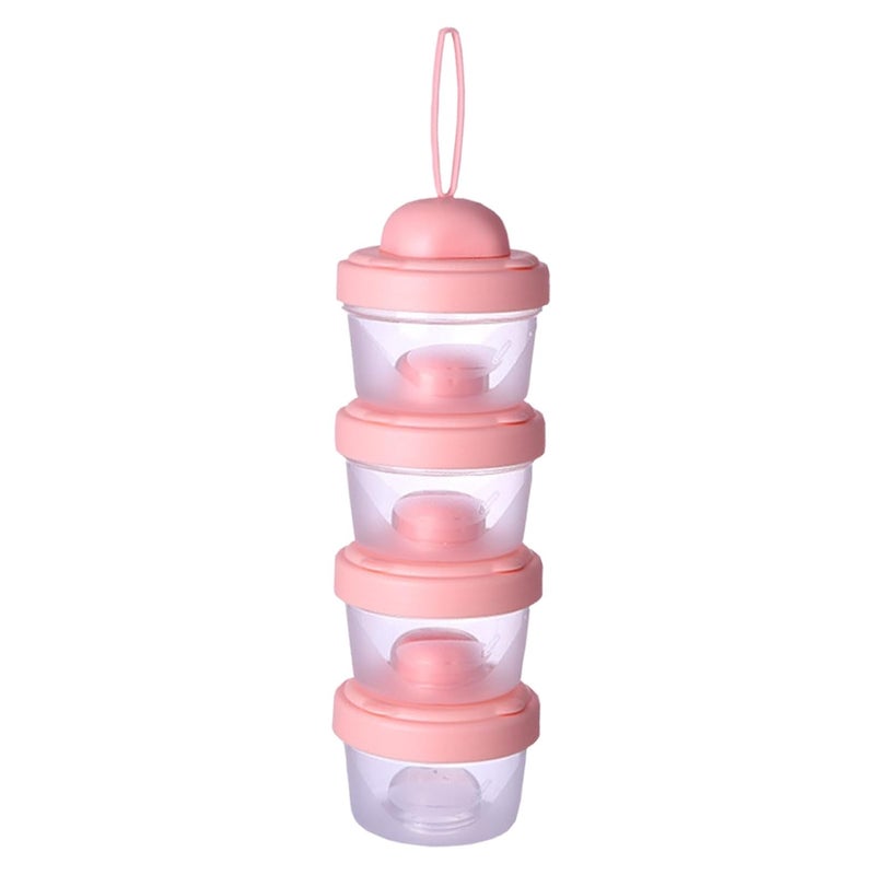 IENYPA 4 Layers Baby Milk Powder Formula Dispenser on The go, Baby Formula Containers for Travel, Formula Holder Mixer, Baby Feeding Snack Storage Container, Portable, Stackable, Non-Spill, BPA-Free - Image 1